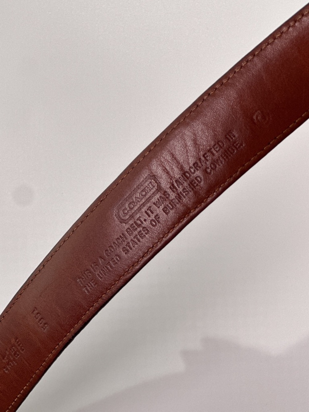 Vintage Coach USA Made 34 Black Leather Belt 5951 - Picture 5 of 10